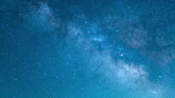 Astrofotografía Vía Láctea Galaxia 50Mm Sudeste Cielo Azul Time Lapse — Vídeos de Stock