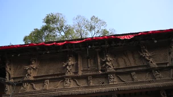 Nepal Basantapur Kathmandu Durbar Square Templos Hindúes Estabilizador Cámara Lenta — Vídeo de stock