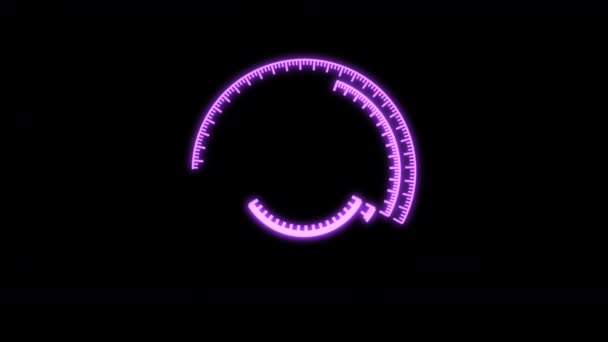 Hud Snelheidsmeter Strobe Arc Purple Animation Loop — Stockvideo