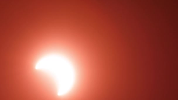 Сонячне Затемнення 2023 Телескоп Лапсе Астрофотографією Червоного Фільтра — стокове відео