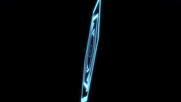 Patrones Geométricos Del Hexágono Gire Bucle Animación Azul — Vídeo de stock