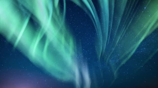 Aurora Grön Och Vintergatan Galaxy Loop 24Mm — Stockvideo