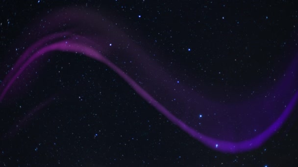 Aurora Púrpura Vía Láctea Galaxy Loop Arriba — Vídeos de Stock