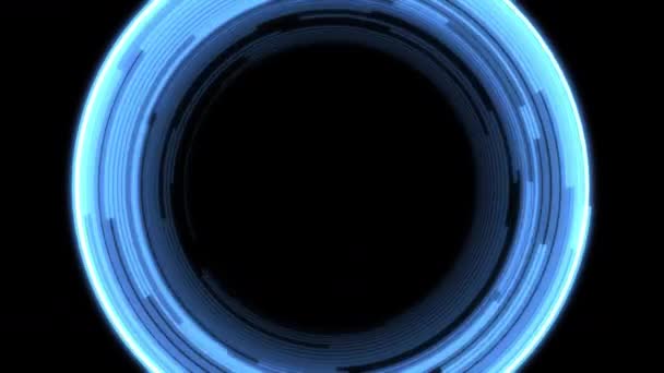 Tučné Proužky Kruhové Čáry Modrá Animační Smyčka — Stock video