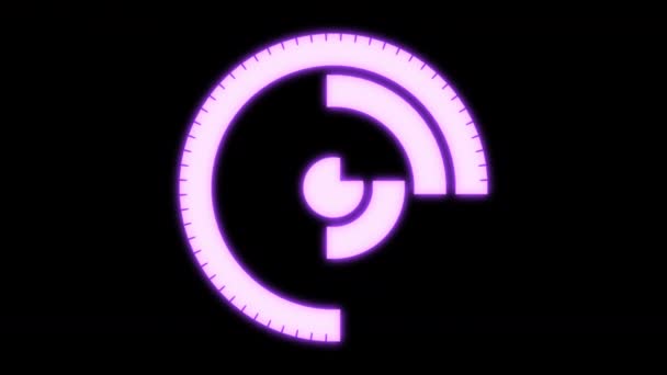 Hud Arcs Processing Bold Purple Animation Loop — Stock video