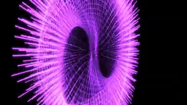Loop Geometrische Patronen Radial Spinning Spiraal Paars Animatie Animatie — Stockvideo