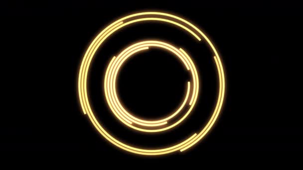 Arc Outset Миготливий Жовтий Маленький Loop Animation — стокове відео