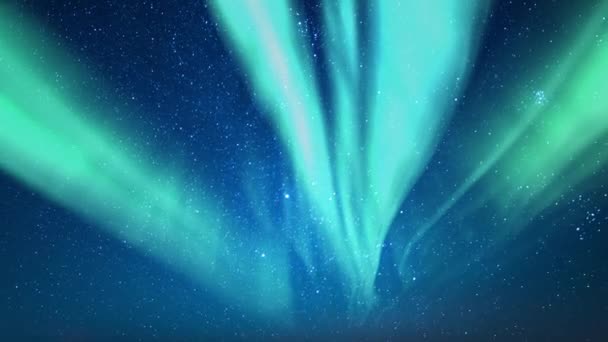 Aurora Grön Och Vintergatan Galaxy Time Lapse 24Mm Nordöstra Himlen — Stockvideo