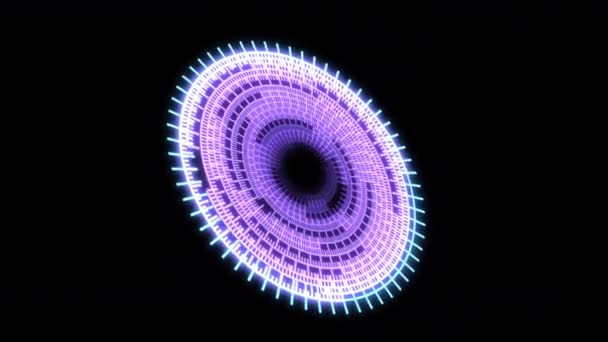 Kruhové Radiální Geometrické Vzory Vlákno Fialová Animační Smyčka — Stock video
