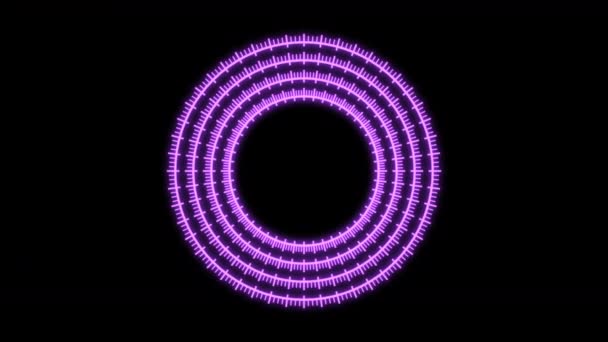 Hud Rader Cirkel Geometrische Patronen Paarse Animatie Loop — Stockvideo