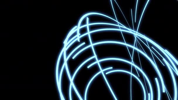 Streamline Spirograph Dibujo Azul Negrita Loop Fondo Animación — Vídeos de Stock