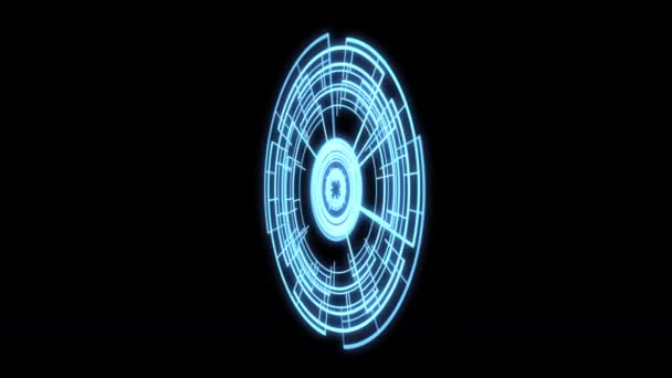 Loop Cirkel Radiaal Geometrische Patronen Y50 Graden Blauwe Animatie — Stockvideo
