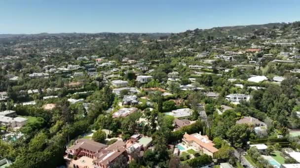 Beverly Hills Aerial Tour Della Lussuosa City Orbit California Usa — Video Stock
