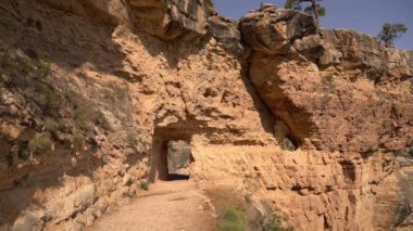 Büyük Kanyon Güney Rim Parlak Melek Yolu Yakın Kaya Tüneli Arizona ABD