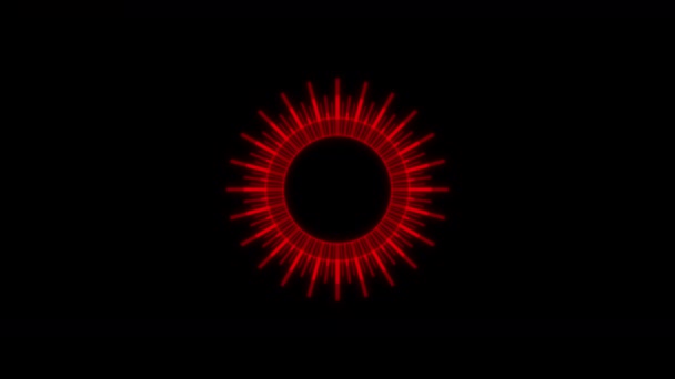 Hud Padrões Radiais Velocímetro Circle Red Animation Loop — Vídeo de Stock
