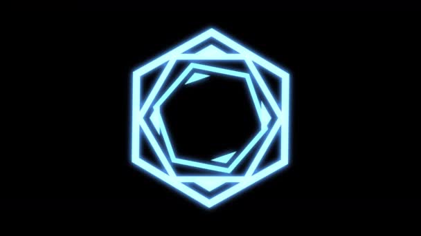 Modèle Géométrique Hexagonal Boucle Animation Bleue — Video