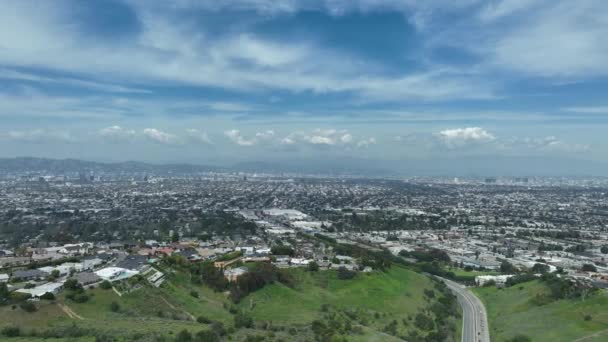 Los Angeles Hollywood Baldwin Hills Aerial Shot Orbit California Usa — Video Stock