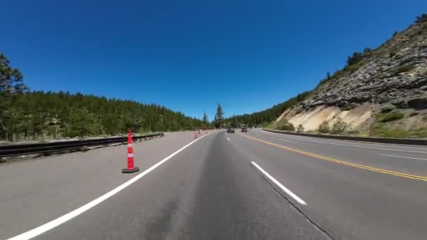 Lake Tahoe Scenic Byway Glenbrook Nach Zephyr Cove Rear View — Stockvideo