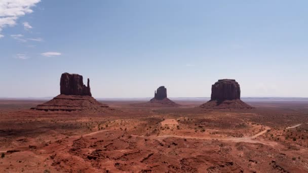 美国亚利桑那州西南部的名胜古迹谷地日间观景时间的流逝 — 图库视频影像