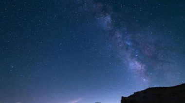 Perseid Meteor Yağmuru ve Samanyolu Galaksisi 24 mm Güneydoğu Gökyüzü Mor Kanyon Hızı Üzerine
