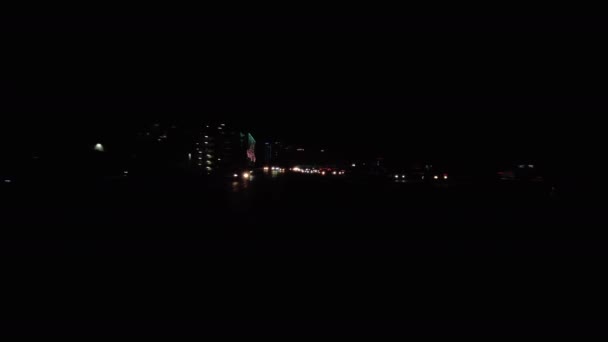 夜黑高速公路洛杉矶开车牌号05后视镜加利福尼亚美国 — 图库视频影像