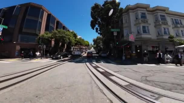 San Francisco Kablo Araba Hyde Manzara Beach Driving Plate California — Stok video