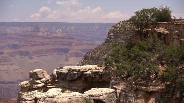 Grand Canyon South Rim Bright Angele Lodge Rim Trails Overlook — Stok Video