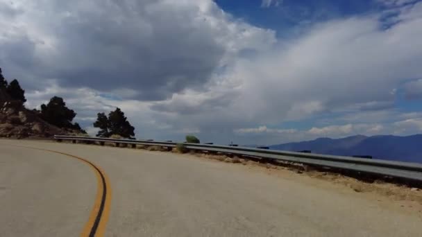 Sierra Nevada Mts Horseshoe Meadow Road Ascend Multicam Frontansicht Driving — Stockvideo