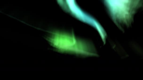 Aurora Boreal Brillante Lazo Verde Fondo — Vídeos de Stock