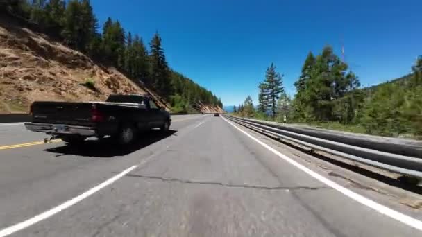 Lake Tahoe Scenic Byway Glenbrook Zephyr Cove Front View Driving — Stock videók