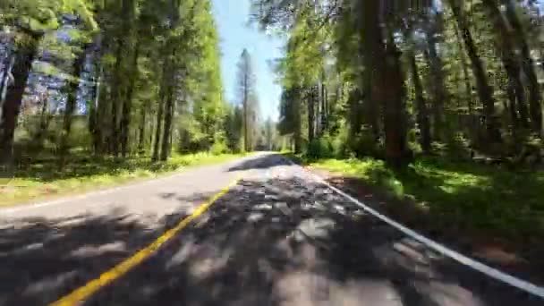 Crater Lake Highway Eastbound Union Creek South Entrance Front View — Stock Video