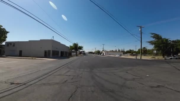 Stockton Cityscape Dorado North Visão Traseira Placas Condução Califórnia Eua — Vídeo de Stock