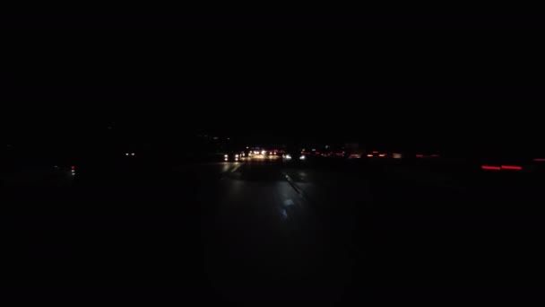 Night Dark Freeway Los Angeles Piastra Guida Vista Posteriore California — Video Stock