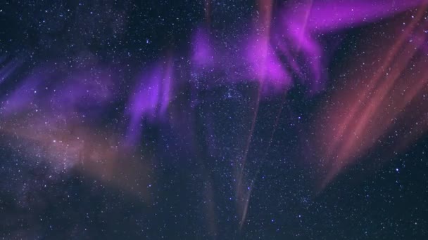 Γαλαξιακό Μεγαλείο Γαλαξία Way Galaxy Time Lapse Και Aurora — Αρχείο Βίντεο