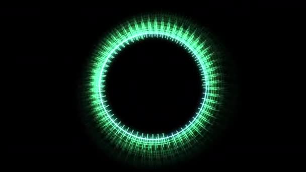 Patrones Radiales Circle Verde Audio Reactivo Animación Loop — Vídeo de stock