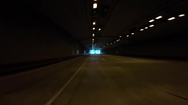旧金山总统大道东行后视镜02隧道驾驶加州超宽带 — 图库视频影像