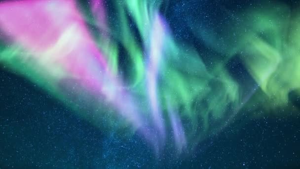 Gece Gökyüzü Kutuplarını Açığa Çıkardı Kuzey Gökyüzü Samanyolu Zaman Dönemi — Stok video