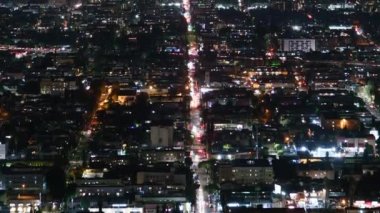 Los Angeles Night Lights Telephoto Zamanı Kalkıyor Kaliforniya ABD