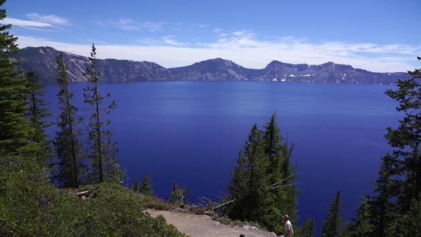 Crater Lake Cleetwood Cove Trail Majestic View Oregon Usa — Stock video