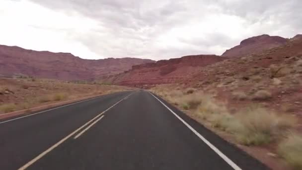 Hyperlapse Driving Grand Canyon Marble Canyon Northbound Front View Colorado — Stock video