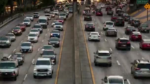 Time Lapse Los Angeles Downtown Occupato 110 Telefoni Del Traffico — Video Stock