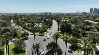 Beverly Hills şehir manzarası yukarıdan, Los Angeles, California, ABD