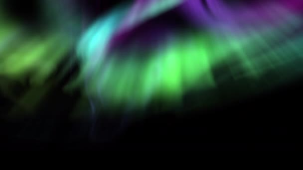 Aurora Majestad Auroras Boreales Animación Lazo Verde Púrpura — Vídeo de stock