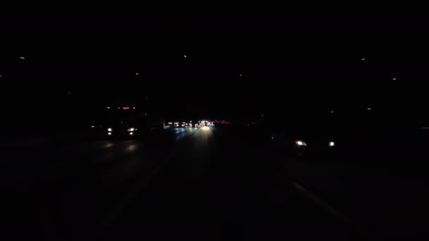 Night Dark Freeway Los Angeles Sürücü Plakası Arka Manzara Kaliforniya — Stok video