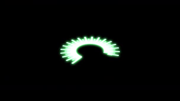 Loop Animação Verde Hud Circle Speedometer Bold Audio Reactive X60 — Vídeo de Stock