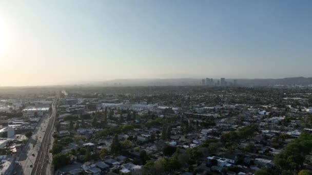 Los Angeles Culver City Richtung Beverly Hills Century City Luftaufnahme — Stockvideo