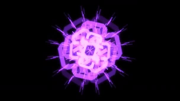 Square Cross Geometric Patterns Purple Animation Loop — Stock Video