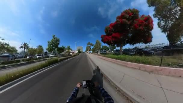 マリーナ ミンダナオ ウェイ サイクリング Pov カリフォルニア アメリカ — ストック動画