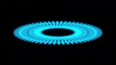 3D Radyal Geometrik Desenler Dönen Dalgalanmalar L Mavi Canlandırma Döngüsü