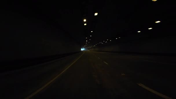 旧金山总统大道东行后视镜03隧道驾驶加州超宽带 — 图库视频影像